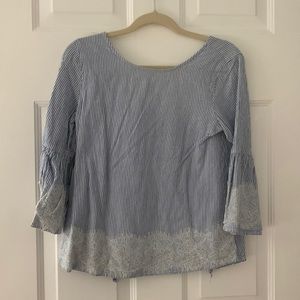 Francesca’s Blue and White Striped Shirt